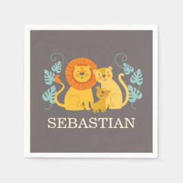 Servilleta De Papel Jungle Lion Baby Shower Napkin