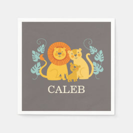 Servilleta De Papel Jungle Lion Baby Shower Napkin