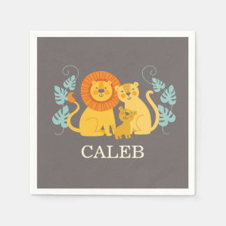 Servilleta De Papel Jungle Lion Baby Shower Napkin