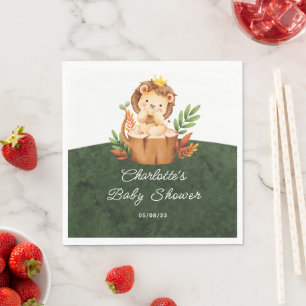 Servilleta De Papel Jungle Lion Baby Shower Paper Napkins