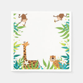 Servilleta De Papel Jungle Safari Animals Fiestas Napkins