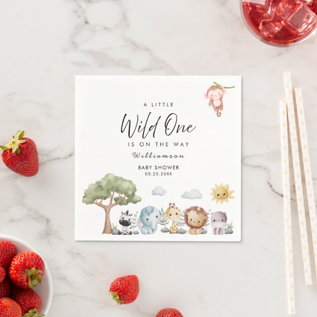 Servilleta De Papel Jungle Safari Baby Shower (In situ)