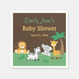 Servilleta De Papel Jungle Safari Boy Baby Shower Napkins