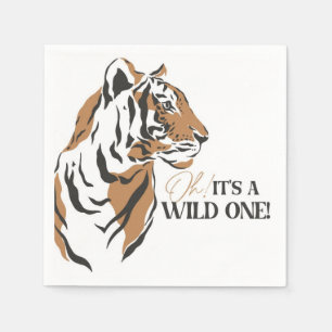 Servilleta De Papel Jungle Tigre siberiano silvestre un primer cumplea