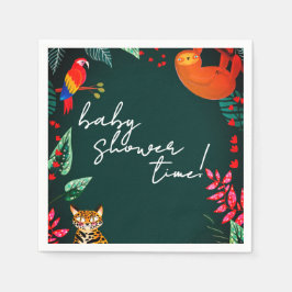 Servilleta De Papel Jungle Wildlife Baby Shower