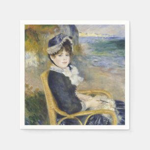 Servilleta De Papel Junto al mar, retrato de pintura al óleo, Renoir