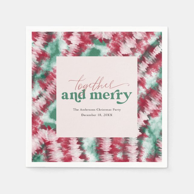 Servilleta De Papel Juntos y merry | Navidades modernos Tye (Anverso)