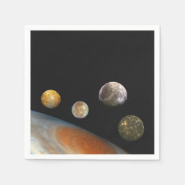 Servilleta De Papel Júpiter y cuatro lunas satélites Galileas