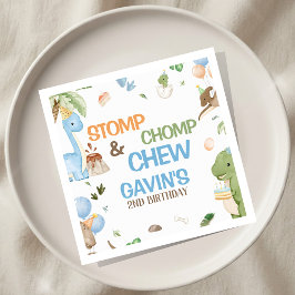 Servilleta De Papel Jurassic Cute Dinosaur Birthday Party Paper Napkin