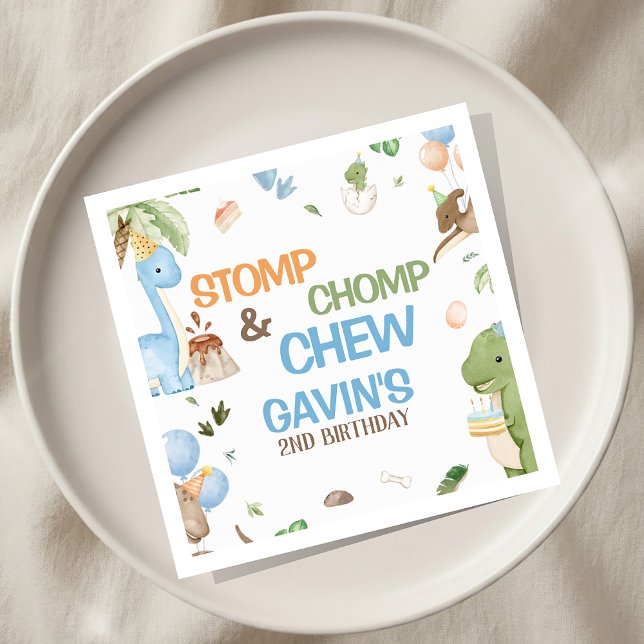Servilleta De Papel Jurassic Cute Dinosaur Birthday Party Paper Napkin (Subido por el creador)