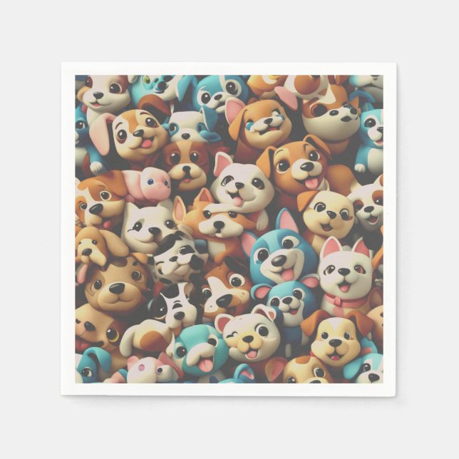 Servilleta De Papel Just a bunch of happy puppies (Anverso)