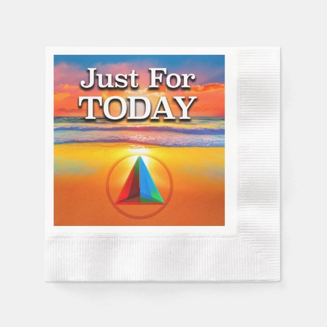 Servilleta De Papel Just For Today Recovery Slogan Sunrise (Anverso)