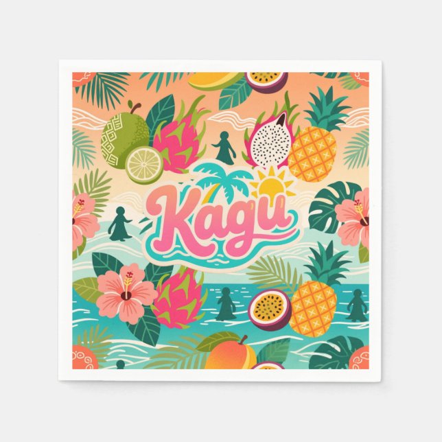 Servilleta De Papel Kagu Tropical Tutti Frutti (Anverso)