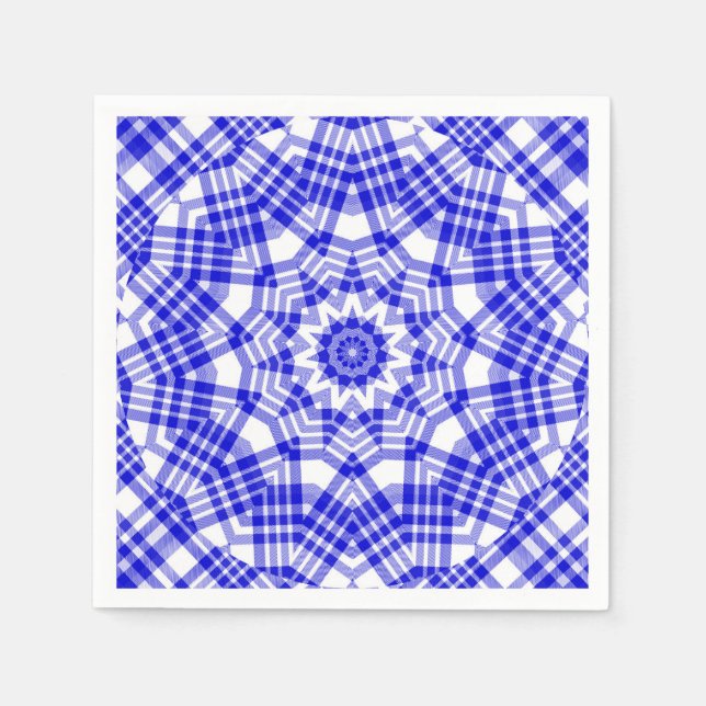 Servilleta De Papel Kaleidoscope azul y blanco (Anverso)
