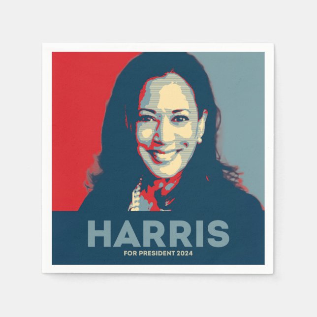 Servilleta De Papel Kamala Harris Por El Presidente 2024 (Anverso)