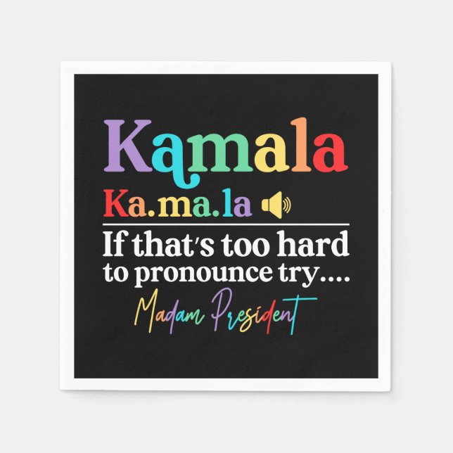 Servilleta De Papel Kamala Harris Señora Presidenta (Anverso)