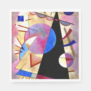 Servilleta De Papel Kandinsky - Cubismo abstracto con rosas y azules