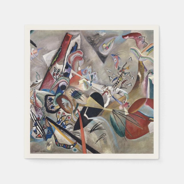 Servilleta De Papel Kandinsky En Arte Resumen Gris (Anverso)