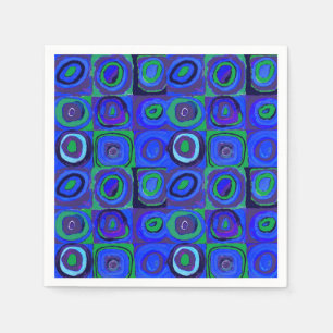 Servilleta De Papel Kandinsky Farbstudie Blue Quadrate Square Circle