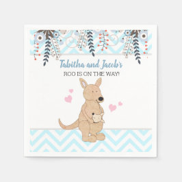 Servilleta De Papel Kangaroo Boho Watercolor Boy Baby Shower