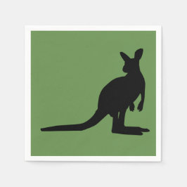 Servilleta De Papel Kangaroo escribe en Green Paper