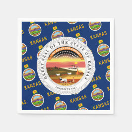 Servilleta De Papel Kansan Flag & Seal, Flag of Kansas