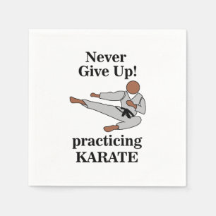 Servilleta De Papel Karate Black Belt nunca deja de lado al Fiesta de 