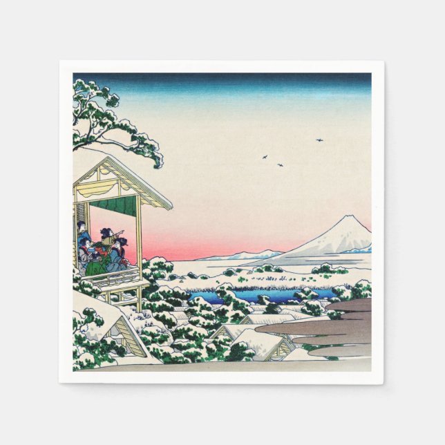 Servilleta De Papel Katsushika Hokusai - Casa de té en Koishikawa (Anverso)