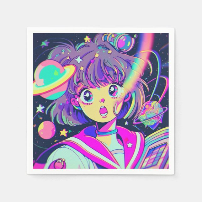 Servilleta De Papel Kawaii Anime Chica Napkins (Anverso)