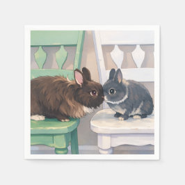 Servilleta De Papel Kawaii Anime Two Bunnies Napkins (50)