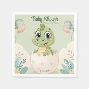 Servilleta De Papel Kawaii Baby Alligator Hatching Eggings Watercolor