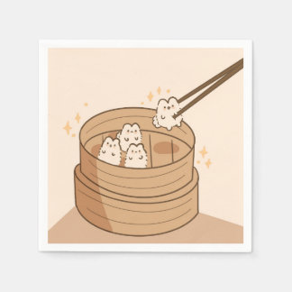 Servilleta De Papel Kawaii Dim Sum Bunnies Papeles Napkins