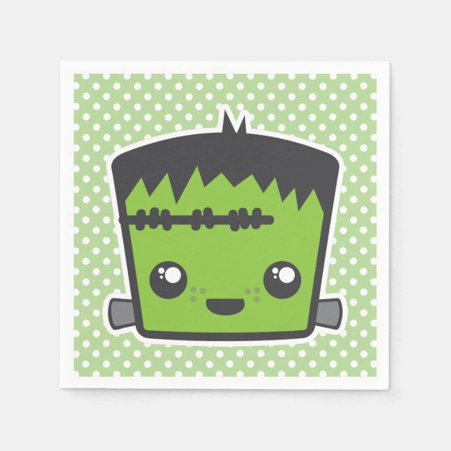 Servilleta De Papel Kawaii Frankenstein Monster Halloween Napkins (Anverso)