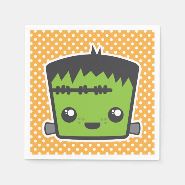 Servilleta De Papel Kawaii Frankenstein Monster Halloween Napkins (Anverso)
