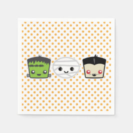 Servilleta De Papel Kawaii Frankenstein Mummy Dracula Napkins