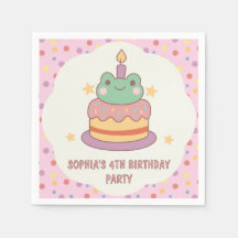 Kawaii Frog Birthday Cake Personalizado