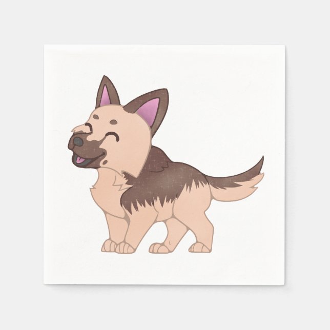 Servilleta De Papel Kawaii German Shepherd Dog (Anverso)