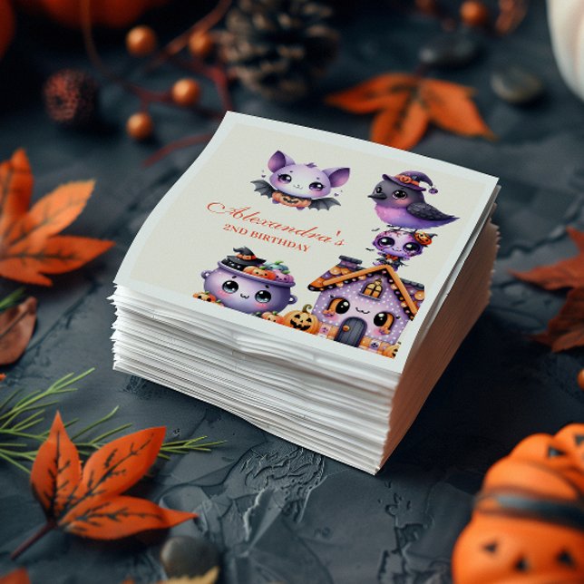 Servilleta De Papel Kawaii Halloween 2º cumpleaños Spooky Cute Pastel (Subido por el creador)