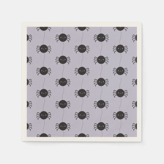 Servilleta De Papel Kawaii Halloween Spiders (Anverso)