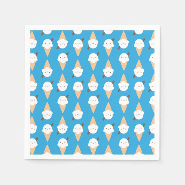 Servilleta De Papel Kawaii Helados (Anverso)
