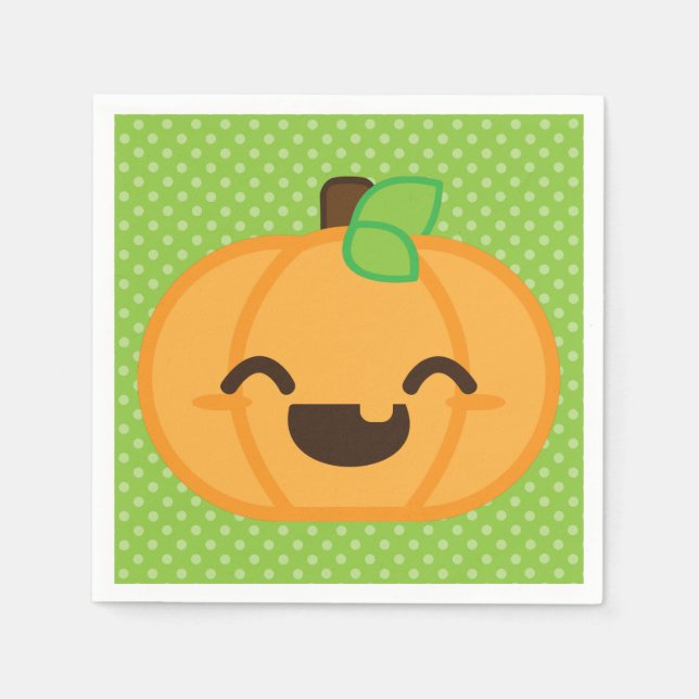 Servilleta De Papel Kawaii Jack O Lantern Calabazas (Anverso)