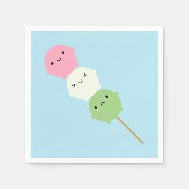 Servilleta De Papel Kawaii Mochi Dango (Anverso)