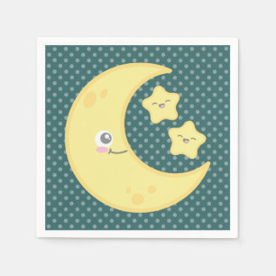 Servilleta De Papel Kawaii Moon y Stars Napkins