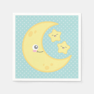 Servilleta De Papel Kawaii Moon y Stars Napkins