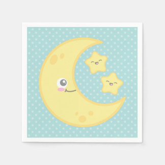 Servilleta De Papel Kawaii Moon y Stars Napkins