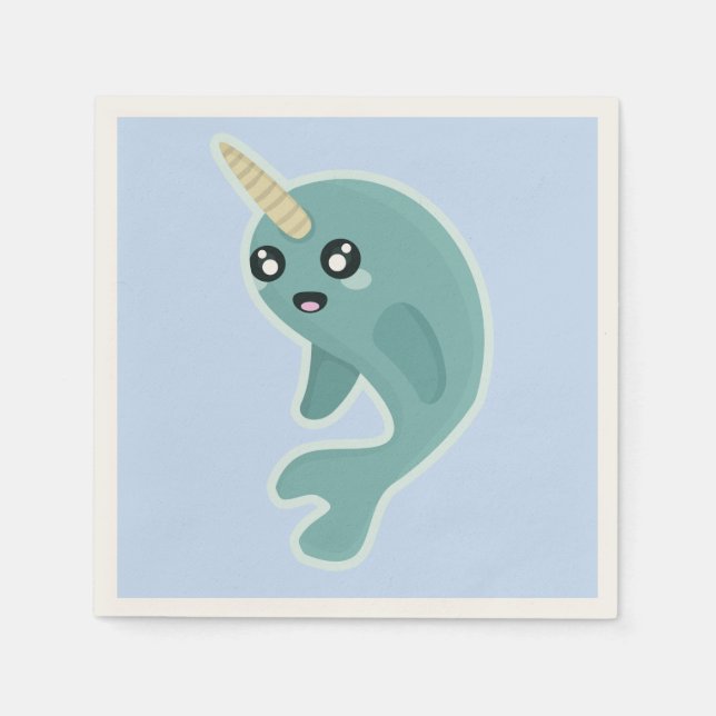 Servilleta De Papel Kawaii Narwhal (Anverso)