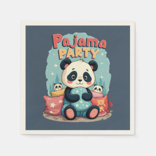 Servilleta De Papel Kawaii Panda Pajama Fiesta Cosy Sleepover Estética