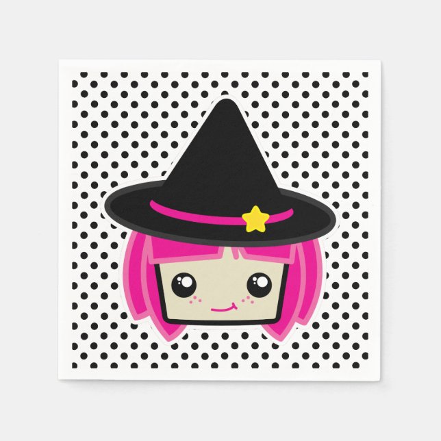 Servilleta De Papel Kawaii Pink Haired Napkins (Anverso)