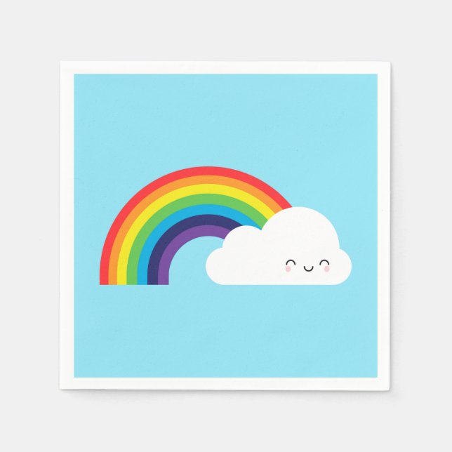 Servilleta De Papel Kawaii Rainbow (Anverso)