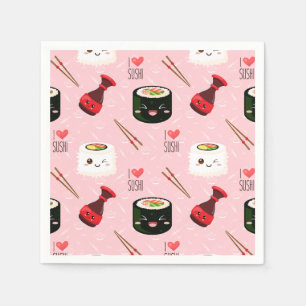 Servilleta De Papel Kawaii Shi Pattern Light Pink